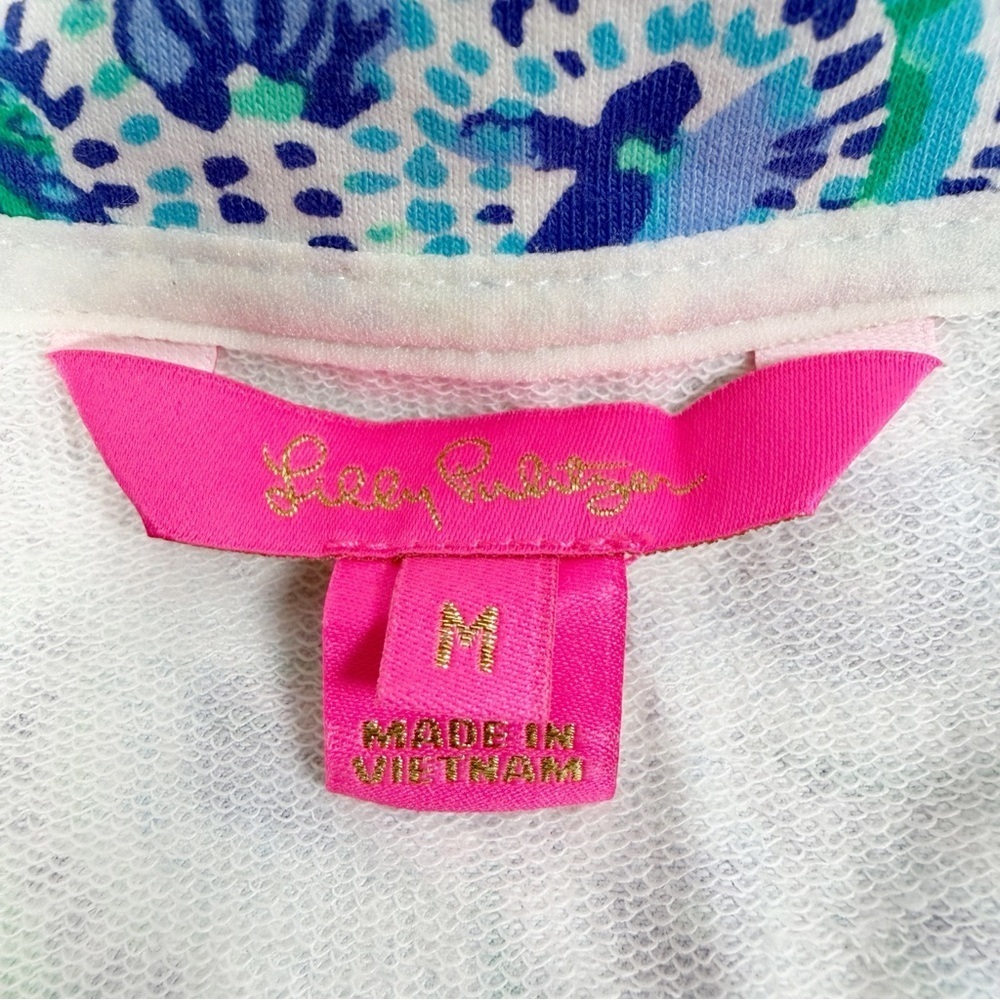LILLY PULITZER Leona Zip Up Iris Blue High Maintenance Medium - Picture 2 of 9